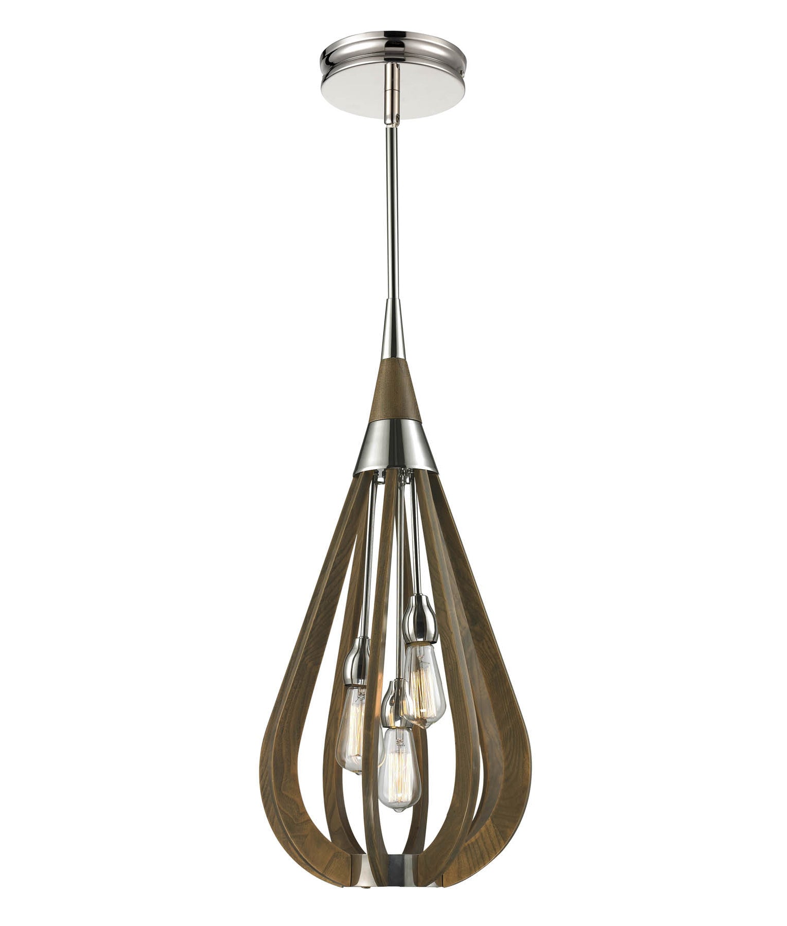 BONITO Medium Tear Moss Wood Drop Pendant Light