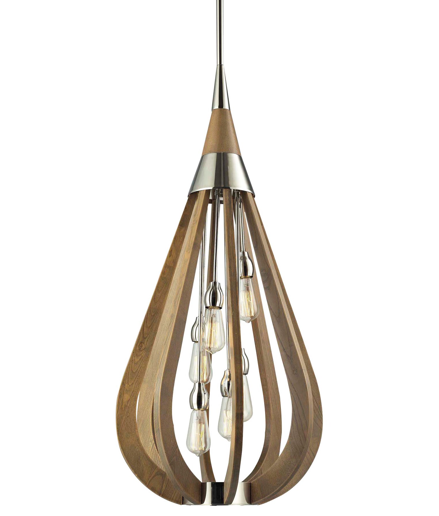 BONITO Large Tear Moss Wood Drop Pendant Light