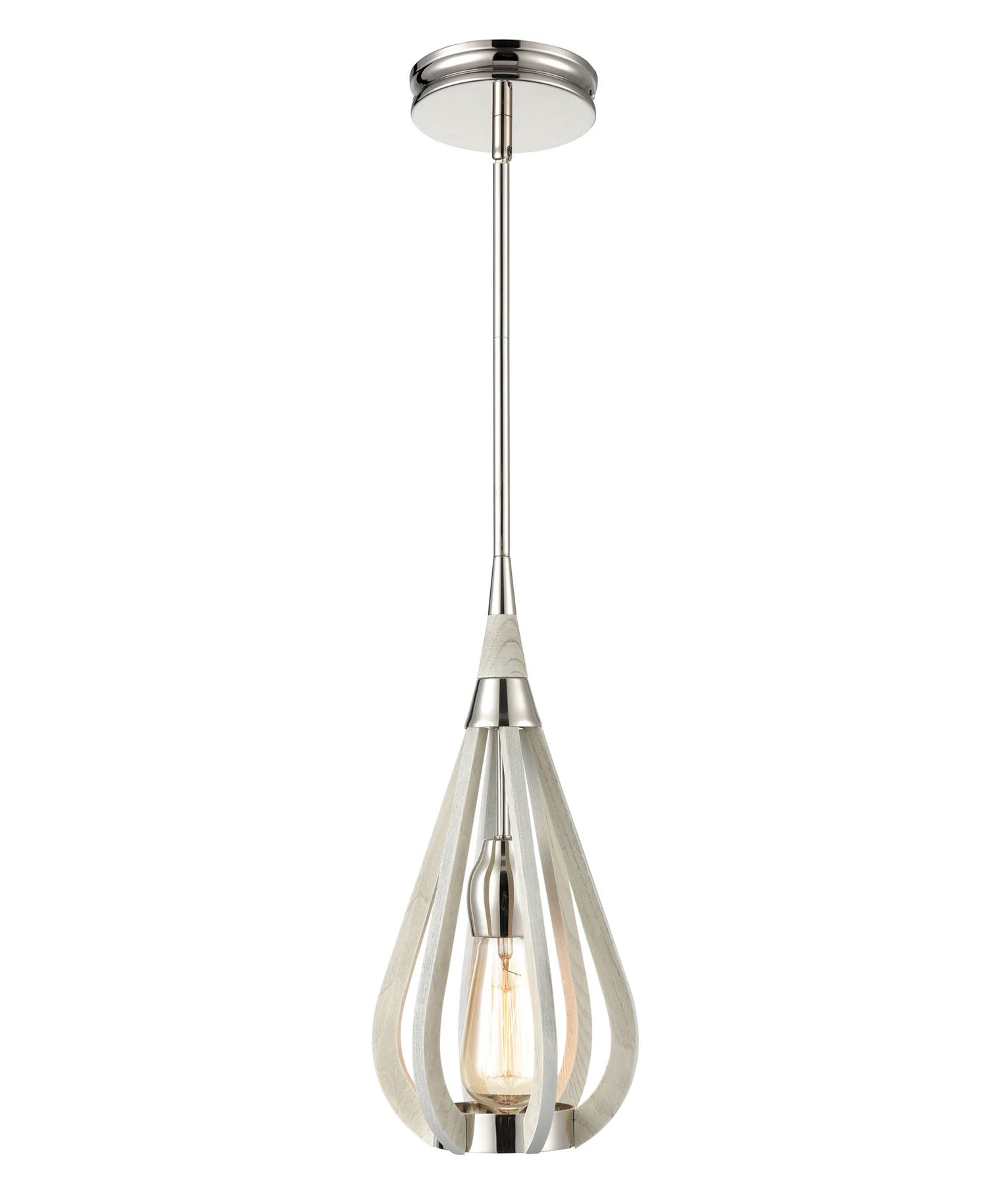 BONITO Small Tear Moss Wood Drop Pendant Light