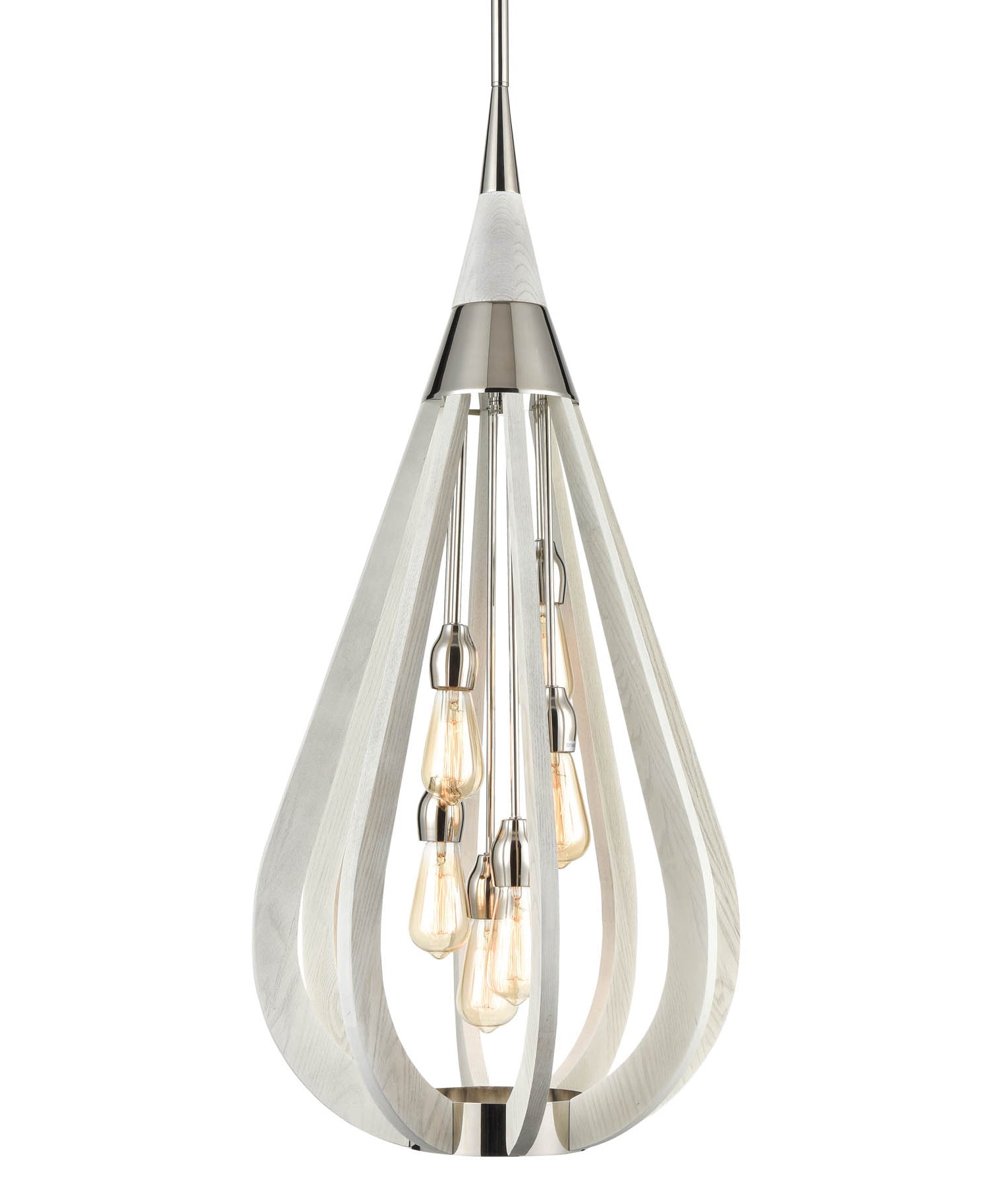 BONITO Large Tear Moss Wood Drop Pendant Light