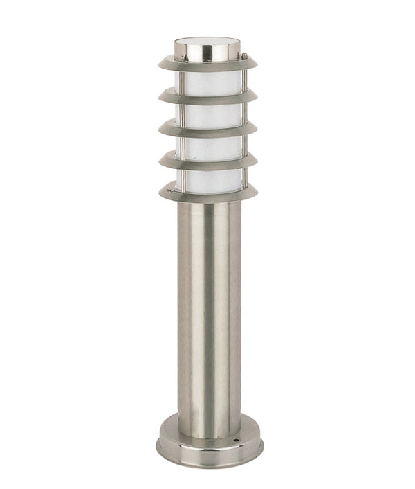 BORDA: E27 Surface Mounted Louvred Stainless Steel Bollard Lights IP44