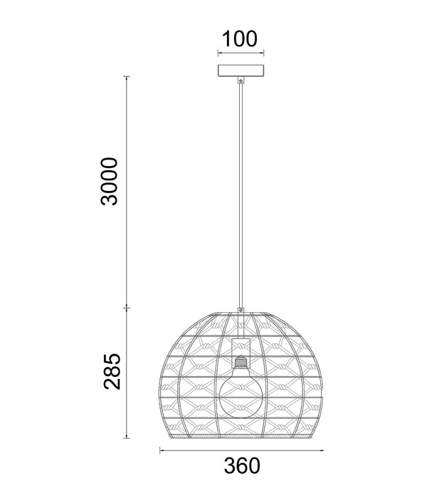 CANAMO Dome Pendant Light in Natural Hemp
