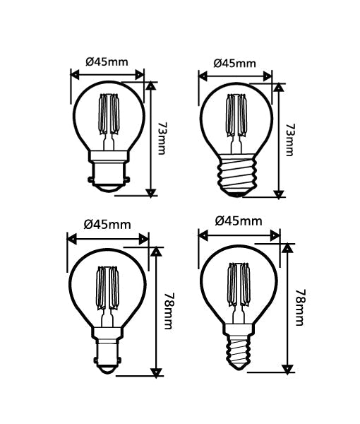 Fancy Round LED Filament Dimmable Globes 