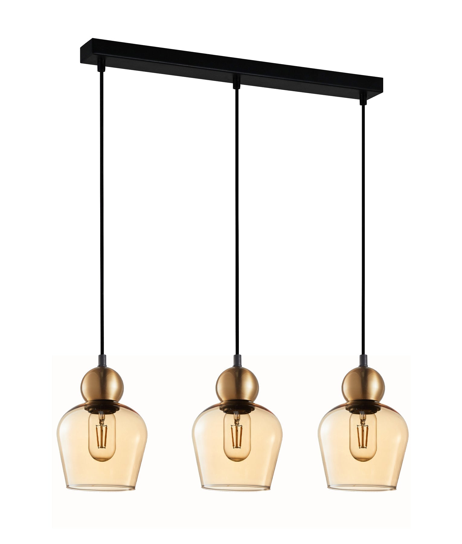 TRATTINO: Black Spherical Glass Pendant interior Lights