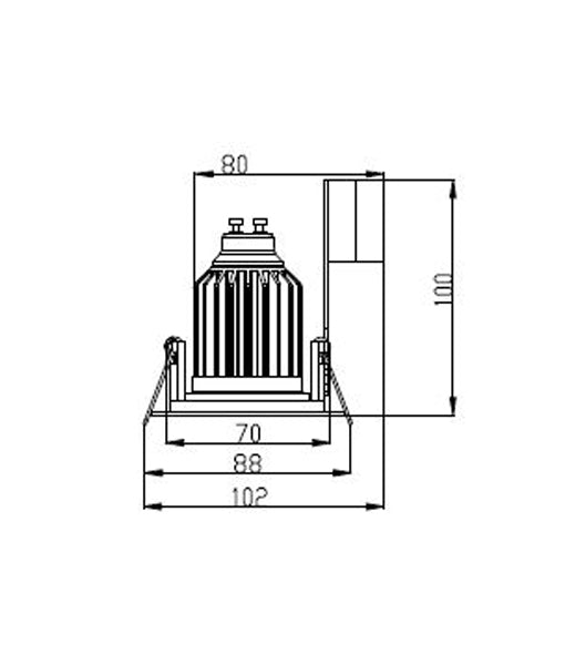 GU10 Fixed Square Downlight Fittings 