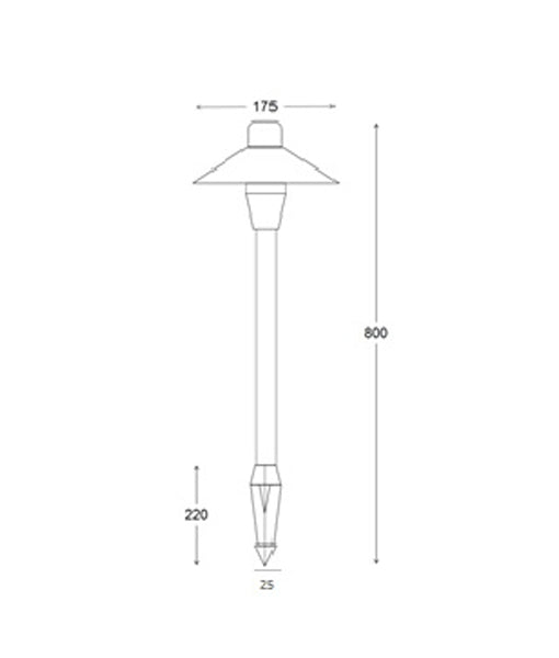 COOLIE: Exterior Coolie Rustic Brass / Matte Black Spike Lights IP54 Exterior spike light