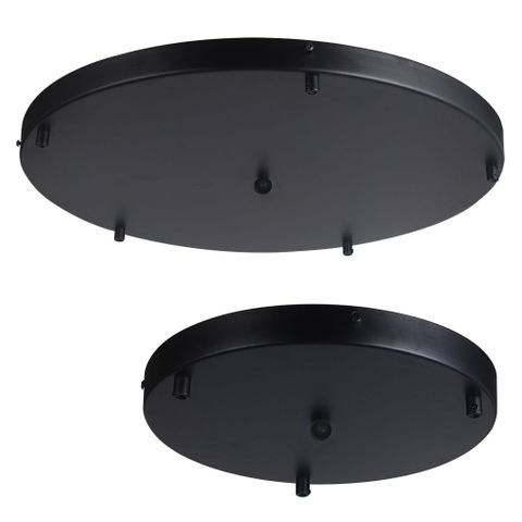 3 Light Round Plate - Black (300mm Diameter)