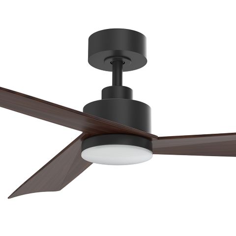 Bronte 52 DC Ceiling Fan - Black-Walnut with Light
