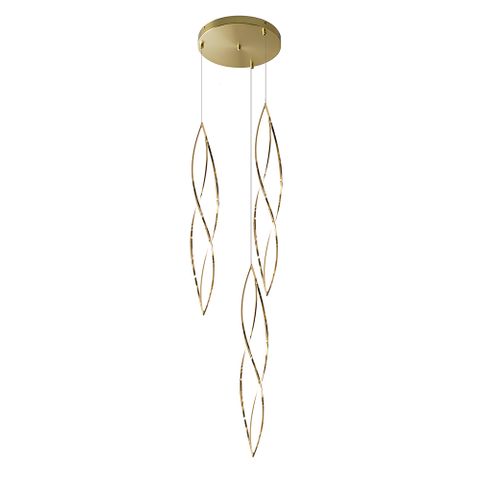 Spear 3L LED Pendant - Gold - 3000K