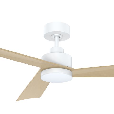 Bronte 52 DC Ceiling Fan - White-Oak with Light
