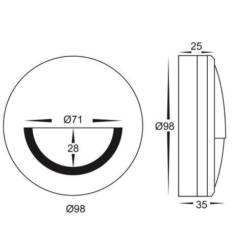 Manix 5w LED Step Light with Eyelid - 240v - Titanium - 3000K