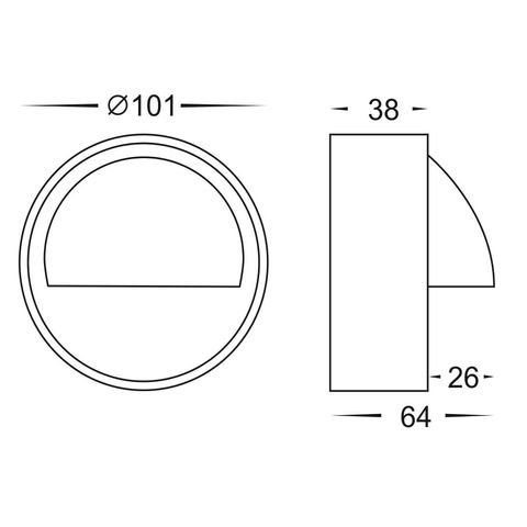 Bolton Step Light with Eyelid - 240v - 316ss