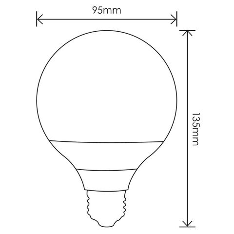 G95 15w LED Lamp - E27 - 6000K