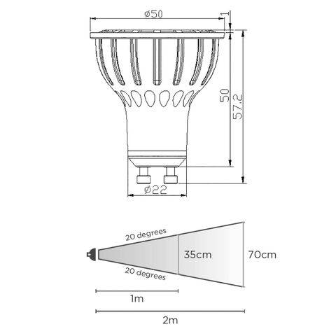 Pluto P10 10w LED Lamp - GU10 - 6000K