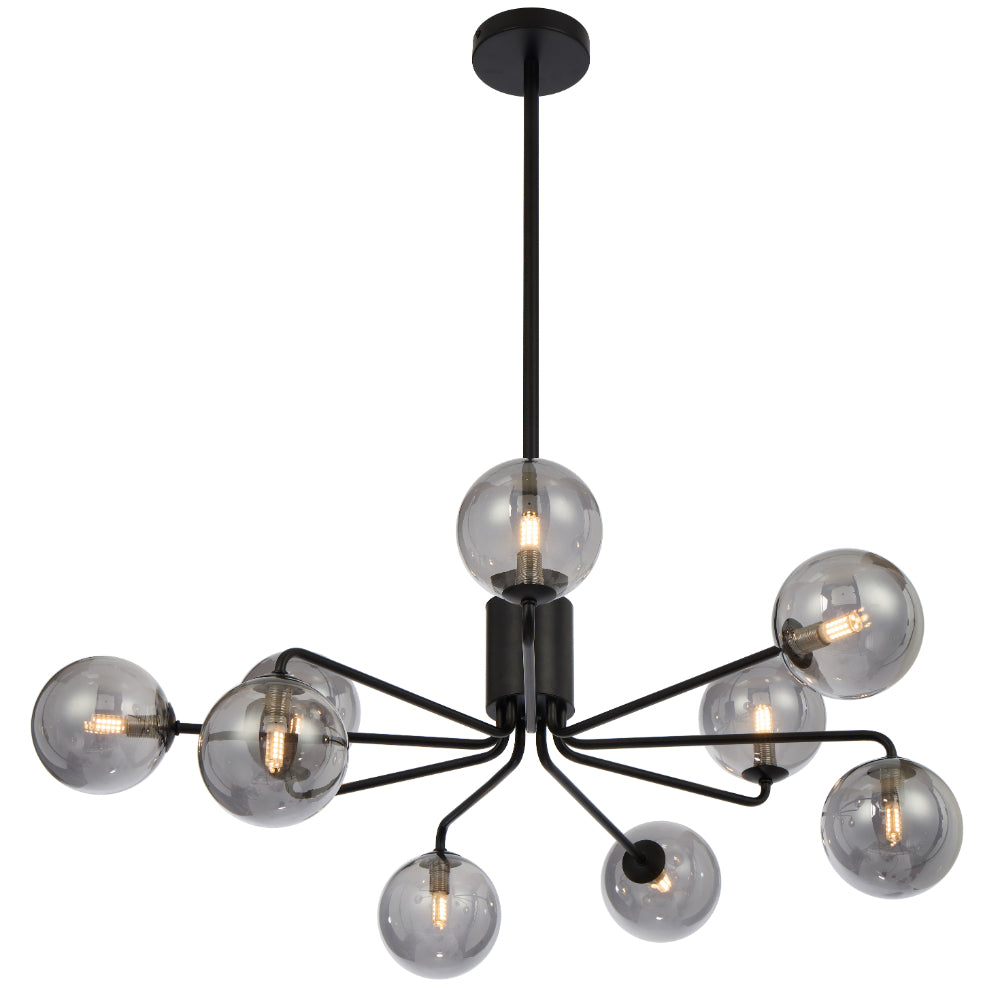 FELTON 9 LIGHT PENDANT BLACK