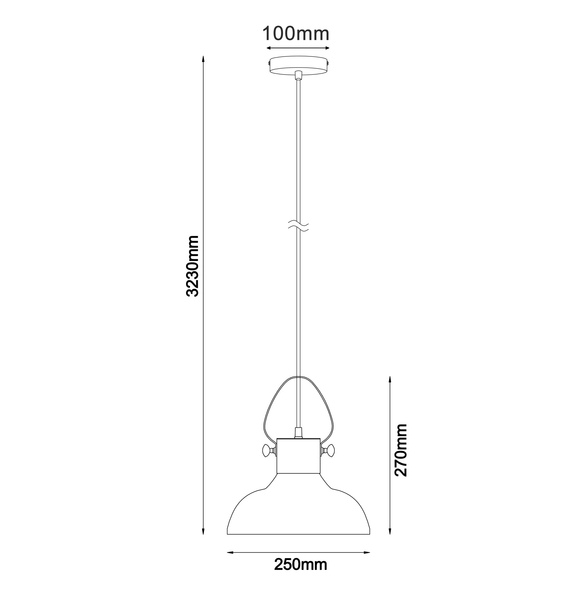 FUMOSO: Retro Smokey Glass Dome Shape Pendant Light