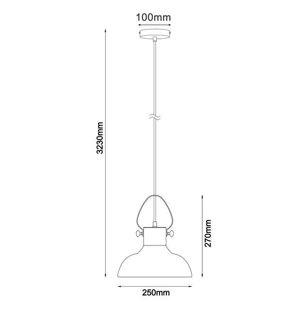 FUMOSO: Retro Smokey Glass Dome Shape Pendant Light