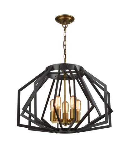 GAMBA: Industrial Rustic Wide Angular Cage Pendant Lights