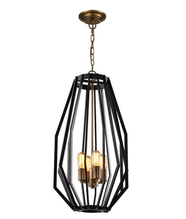 GAMBA: Industrial Rustic Narrow Angular Cage Pendant Lights