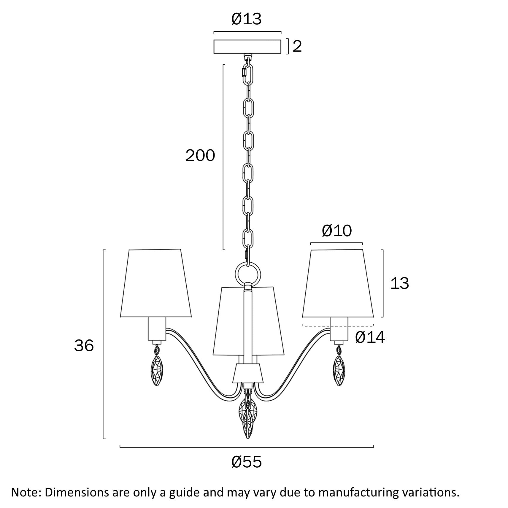 MALVERN 3 LIGHT PENDANT