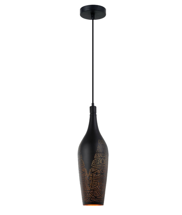 MARRAKESH: Bohemian Interior Black Bottle Shape Pendant Light