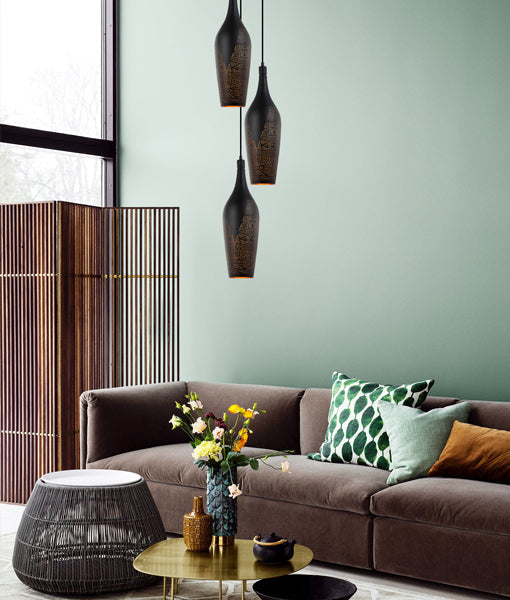 MARRAKESH: Bohemian Interior Black Bottle Shape Pendant Light
