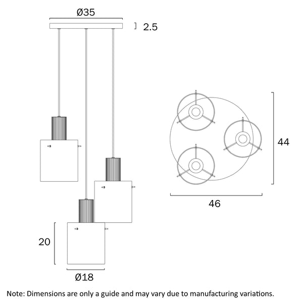MIKA 3 LIGHT PENDANT
