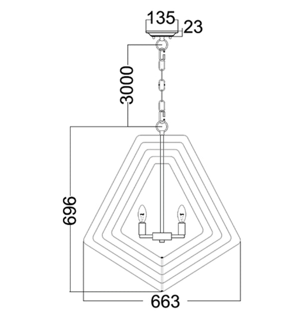ORBITA: Bohemian Large Polished Nickel Hardware Pendant Ligh
