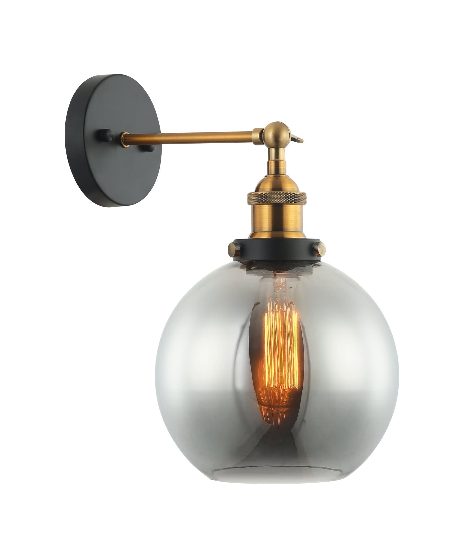 PESINI: Interior Swing Arm Glass with Antique Brass