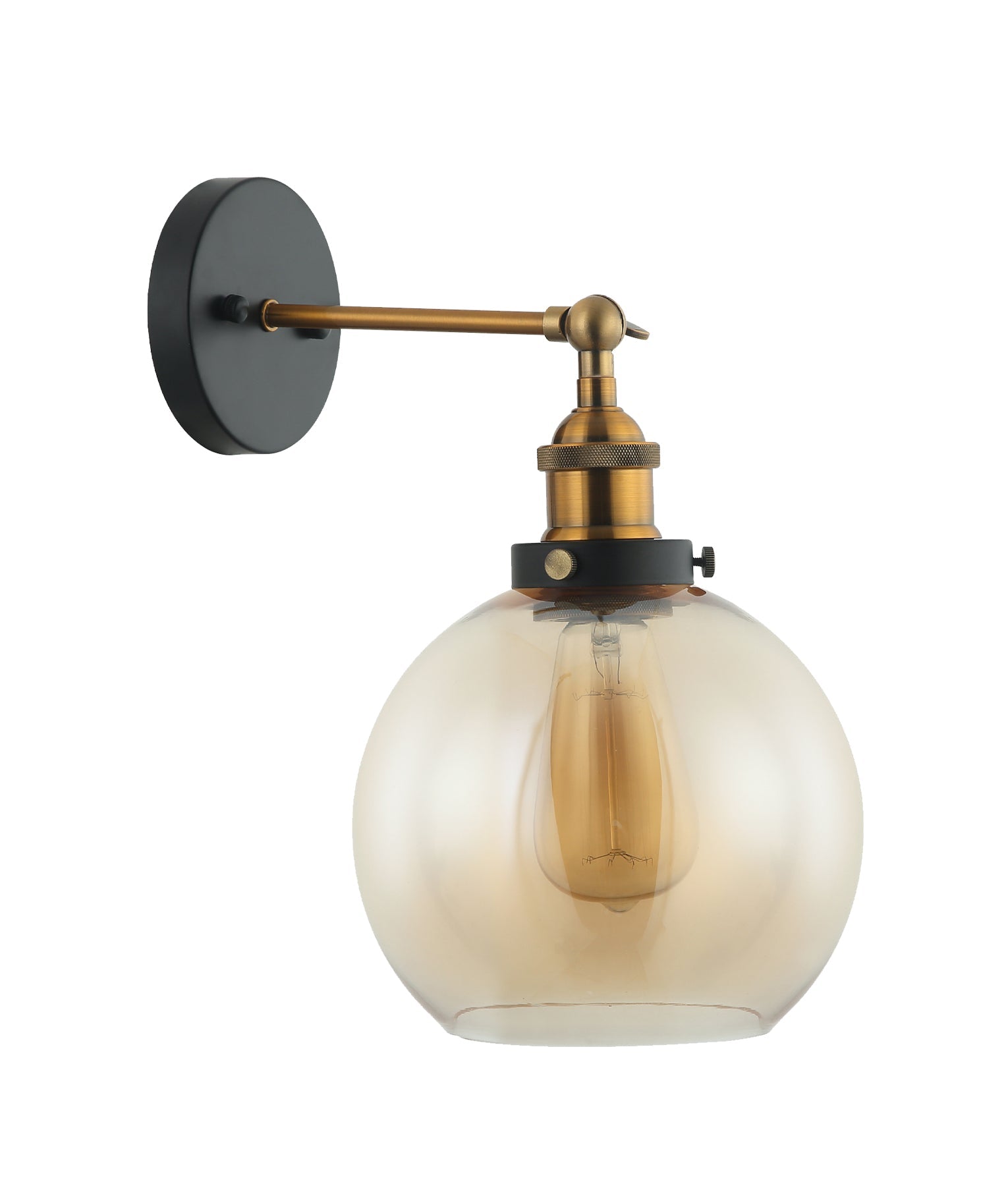 PESINI: Interior Swing Arm Glass with Antique Brass
