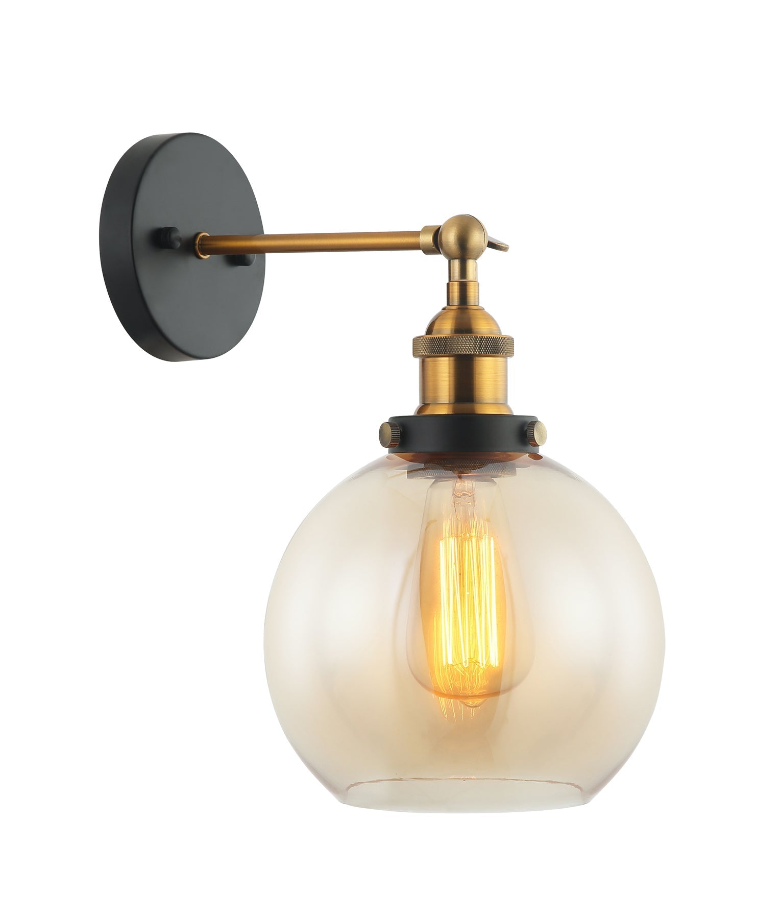 PESINI: Interior Swing Arm Glass with Antique Brass