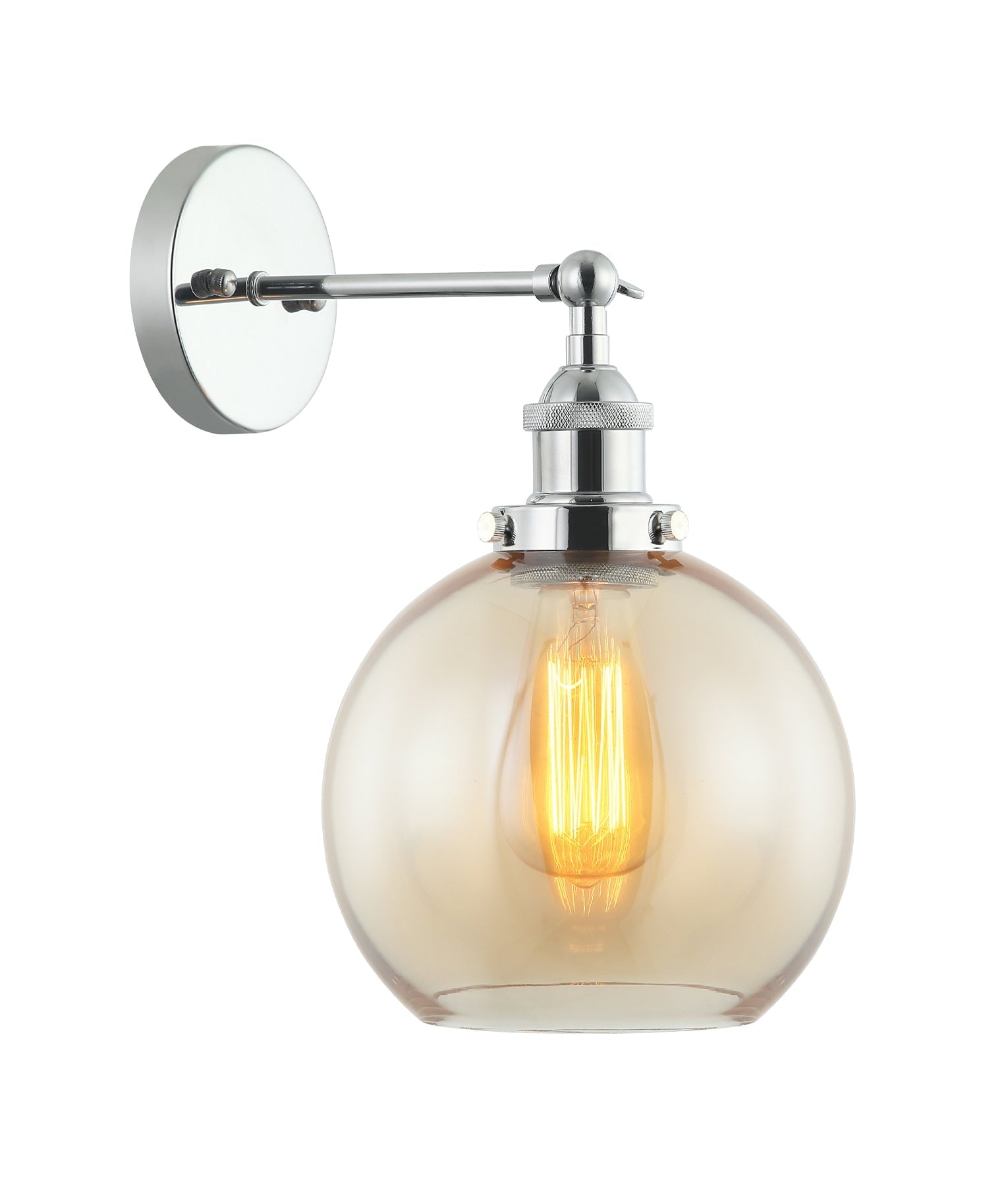 PESINI: Interior Swing Arm Glass with Antique Brass