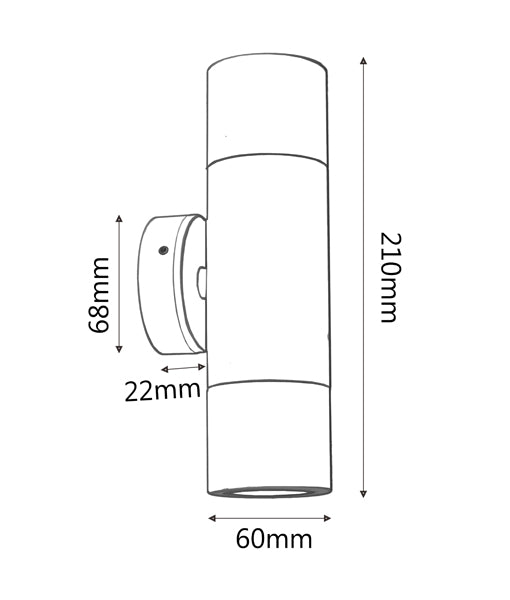 GU10 Exterior Wall Pillar Spot Lights (Antique Brass) IP65