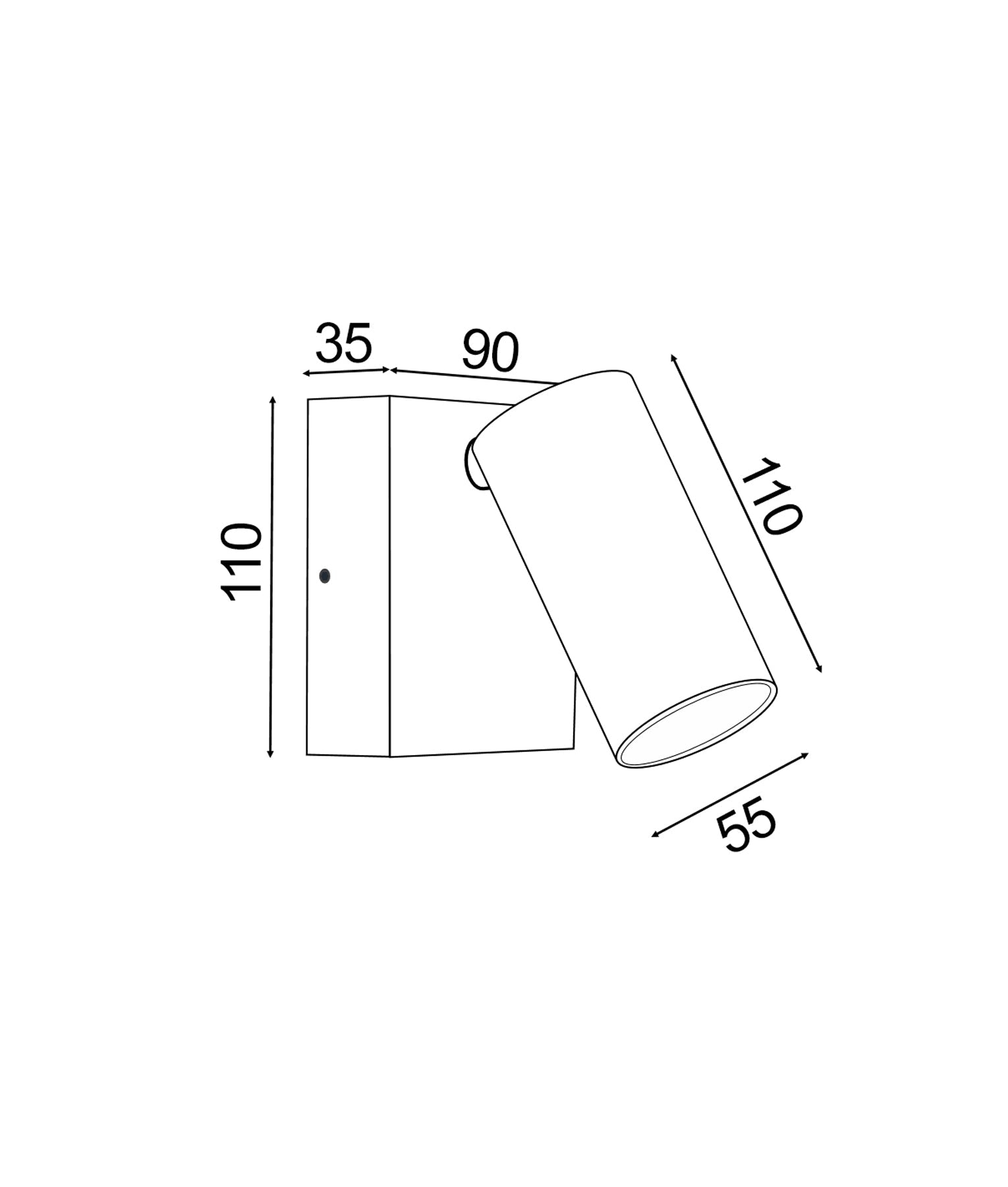 SEC: Surface Mounted LED Tri-CCT Single Adjustable Wall/Pillar Light IP65