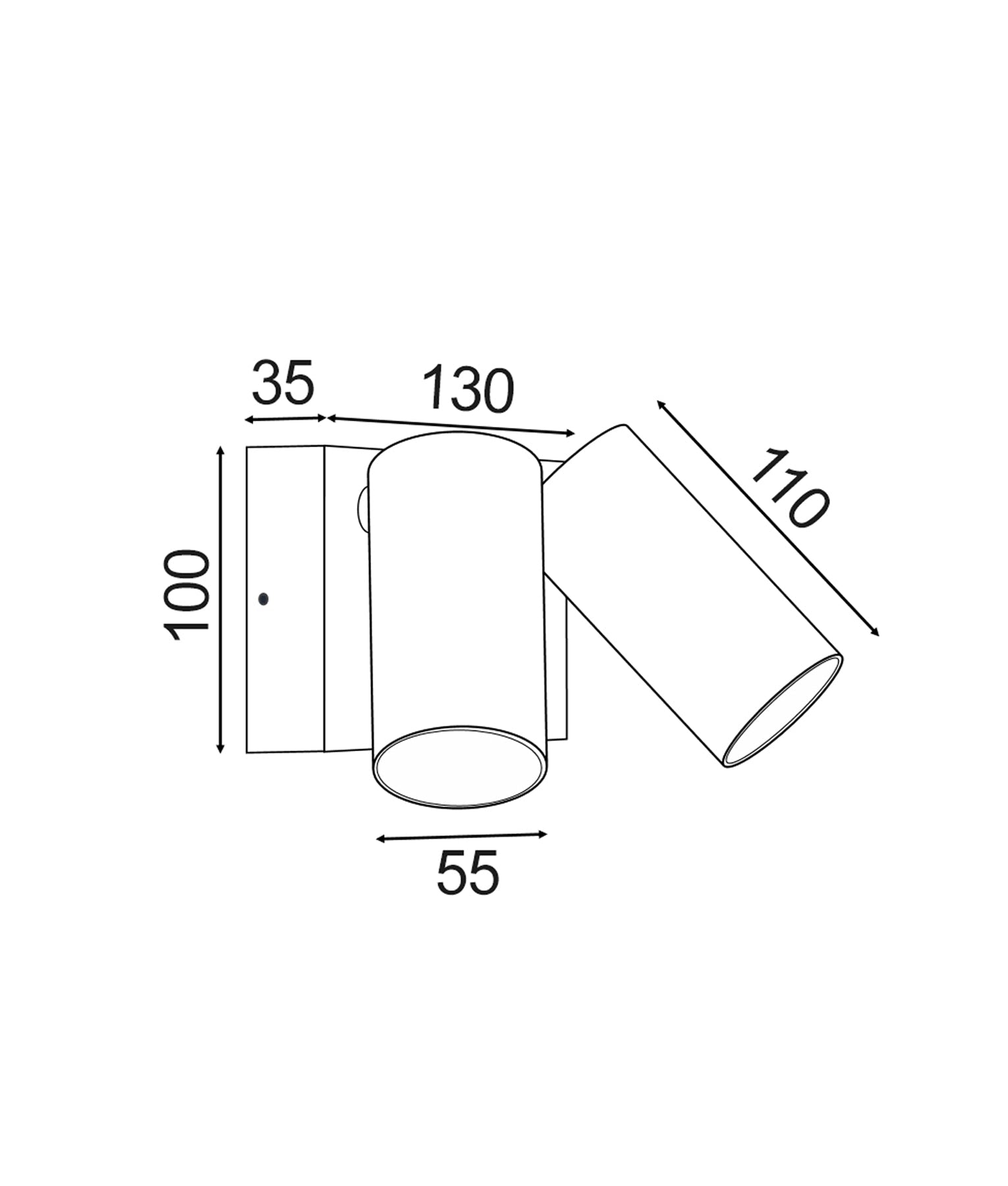 SEC: Surface Mounted LED Tri-CCT Double Adjustable Wall/Pillar Light  IP65