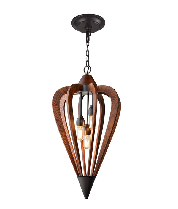 SENORITA: Rustic Medium Tuscan Coffee Cherry / Winter Moss Wood Pendant Lights