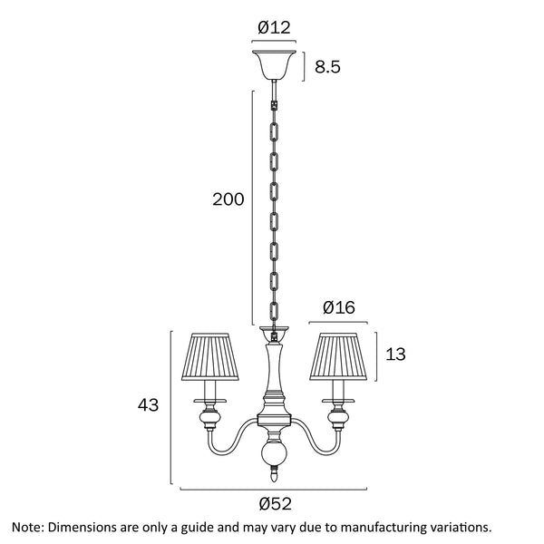 SIEDEL 3 LIGHT PENDANT W/SHADE