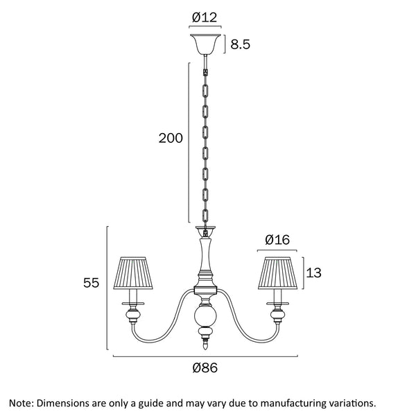 SIEDEL 8 LIGHT PENDANT W/SHADE