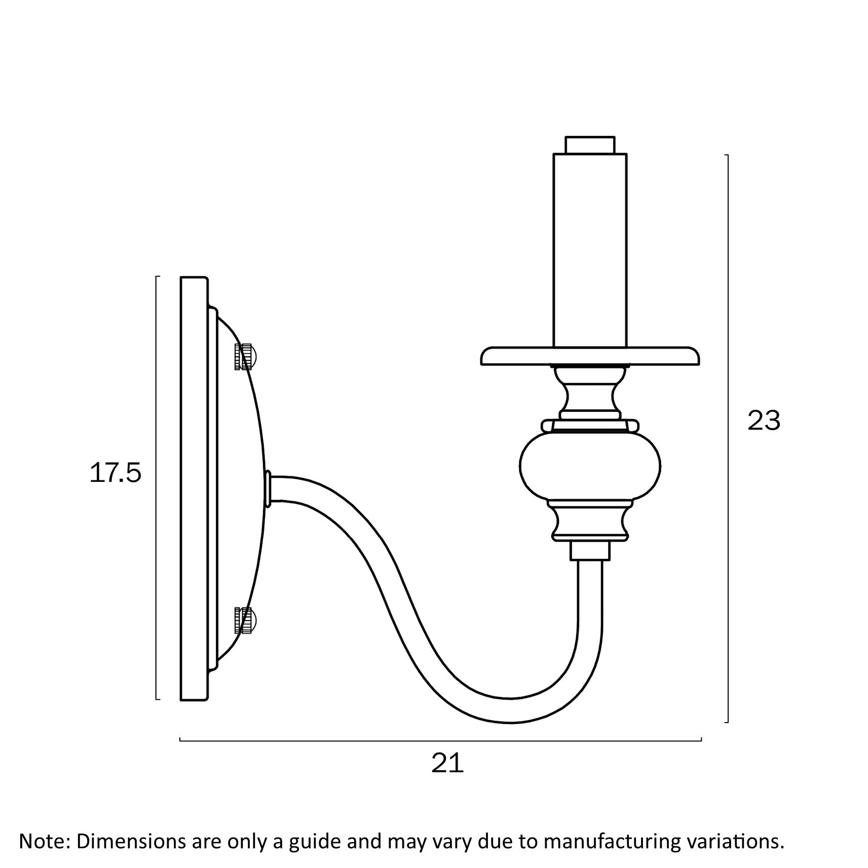 SIEDEL 1 LIGHT WALL BRACKET