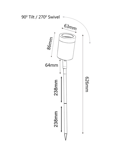 SPMS MR16 exterior adjustable head spike spot lights