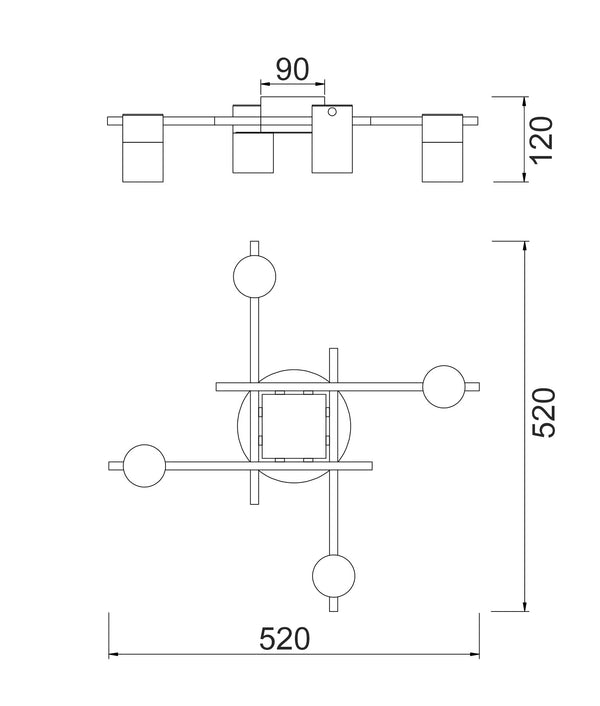 TACHE: Interior Spot Ceiling Lights with Adjustable Chrome Heads IP20