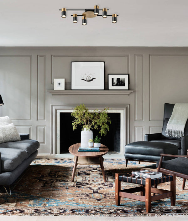 TACHE: Interior Spot Ceiling Lights with Adjustable Black & Antique Brass Heads