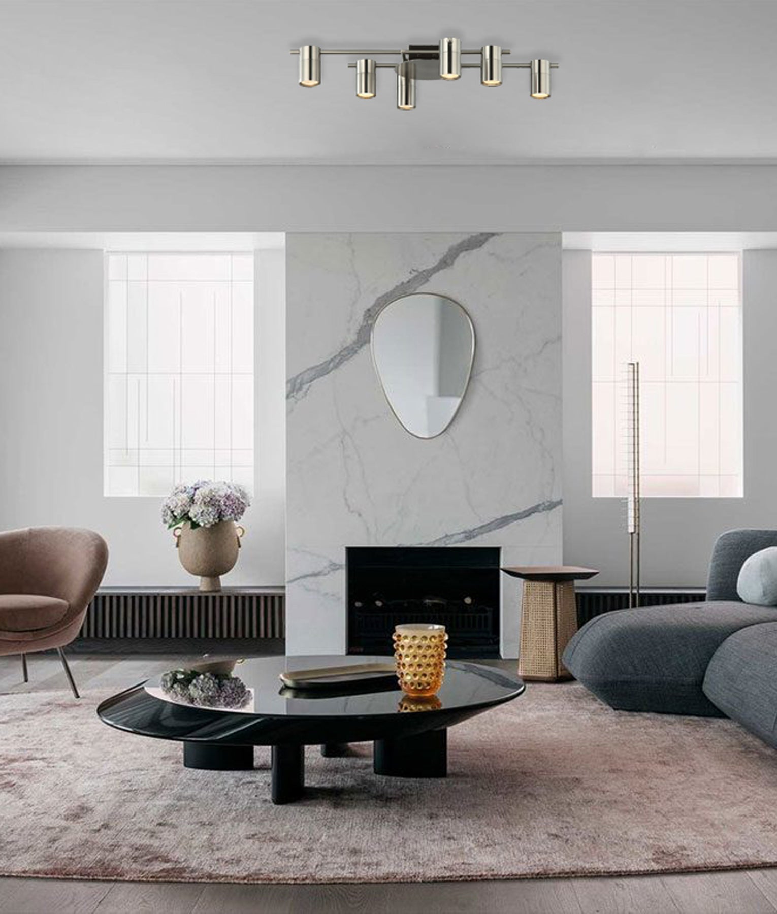 TACHE: Interior Spot Ceiling Lights with Adjustable Chrome Heads IP20