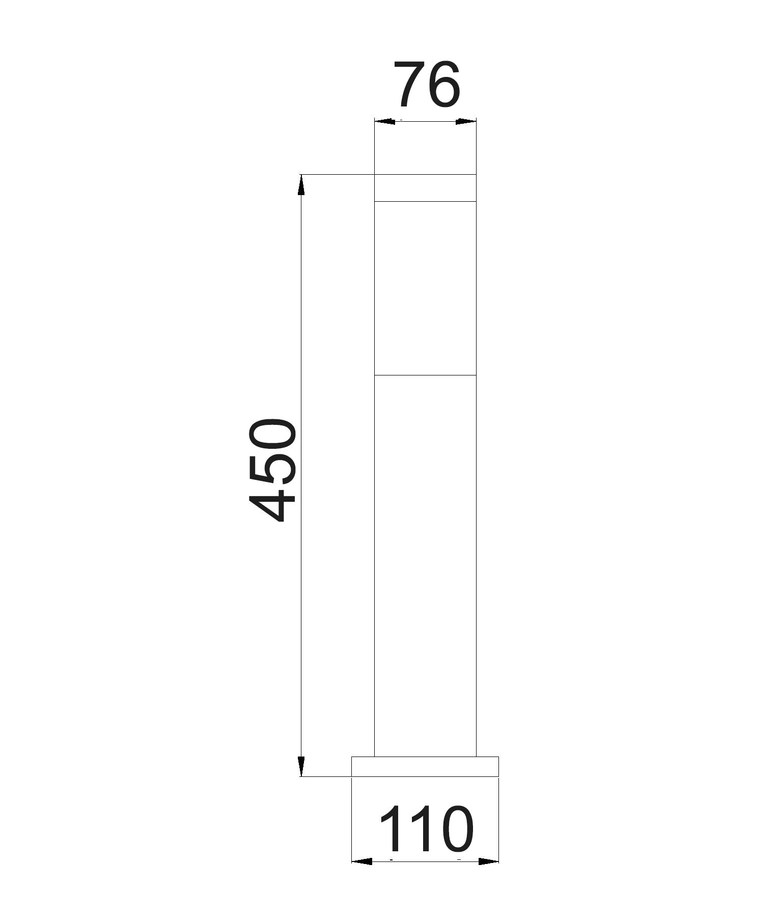 TORRE: E27 Surface Mounted Black Bollard Lights IP44