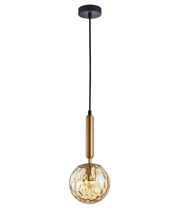 TRATTINO: Black Spherical Glass Interior Pendant Lights