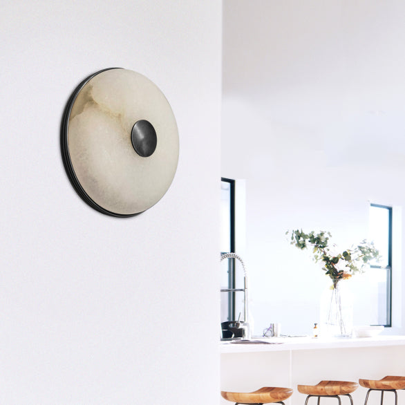 PANISH DISC WALL LIGHT MARBLE BLACK