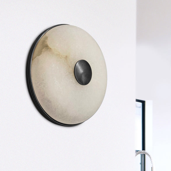 PANISH DISC WALL LIGHT MARBLE BLACK