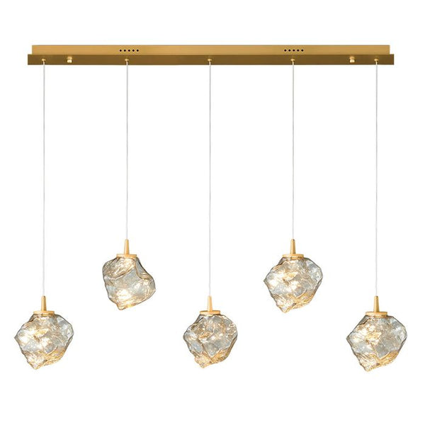 Gem Glass Pendant - 5 Light Bar