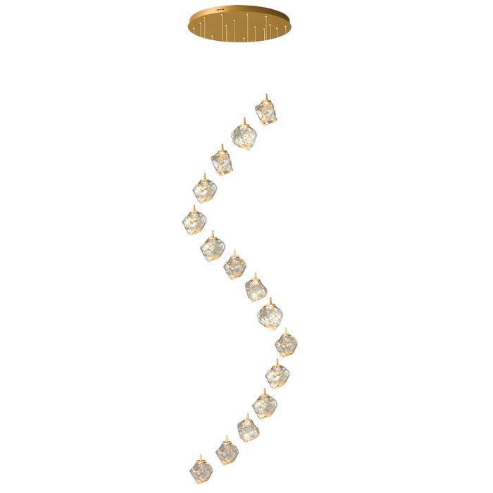 Gem Glass Pendant - 15 Light Round