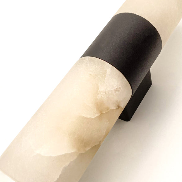 PANISH 2LT MARBLE BLACK WALL LIGHT